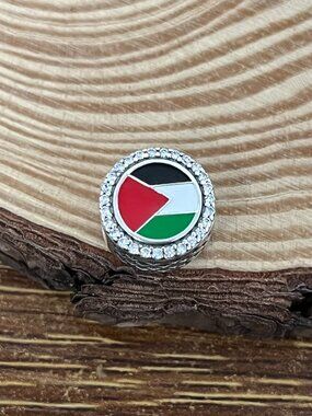 Pandora Palestine Flag Bead Charm S925 Silver Charm